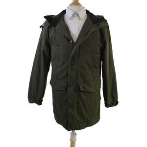 Rhythm Mens Hooded Full Zip Fleece Line Parka Jacket Green Size S